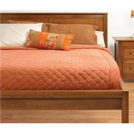 Queen Size 2 Panel Platform Bed with 12-Wood Slats